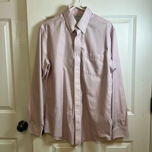 Brooks Brothers 346 Dress Shirt size 15 1/2–4/5 pink blue strip slim fit cotton